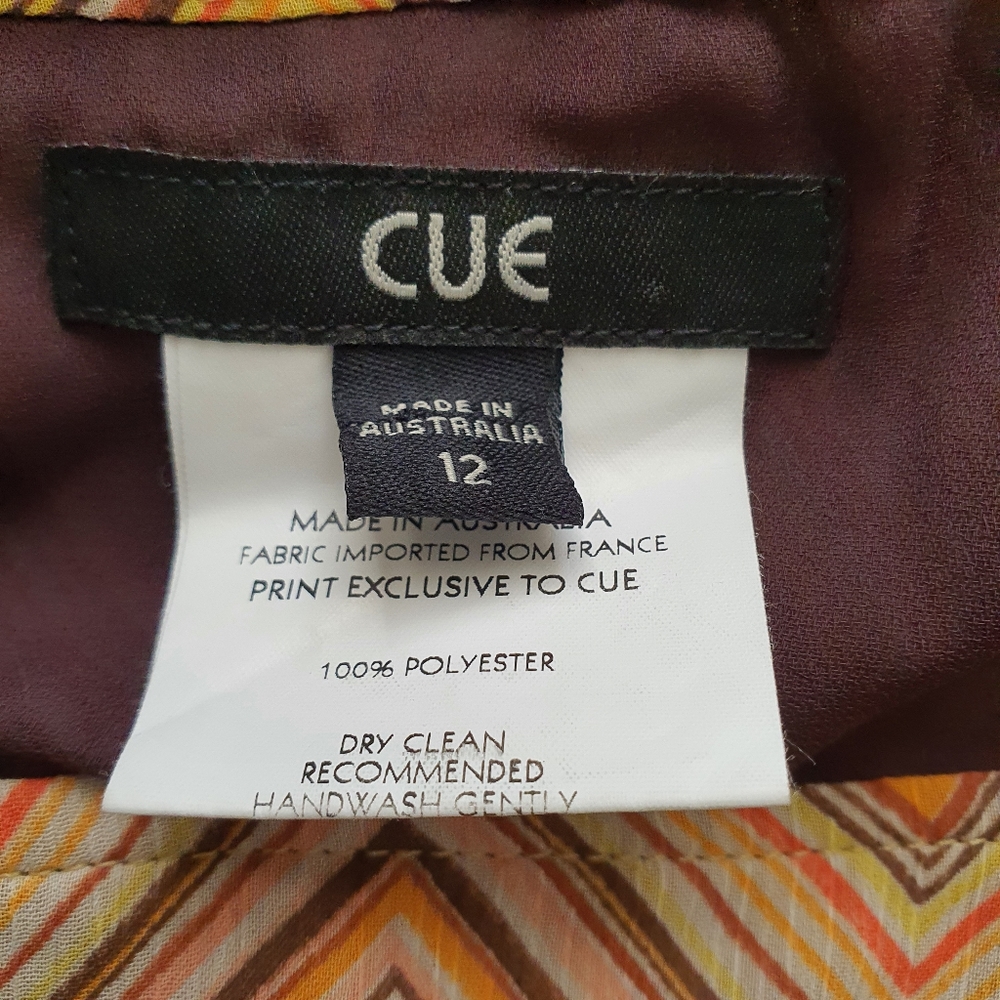 CUE Zig Zag Tan Retro Print Tank Size 12 - Picture 4 of 10